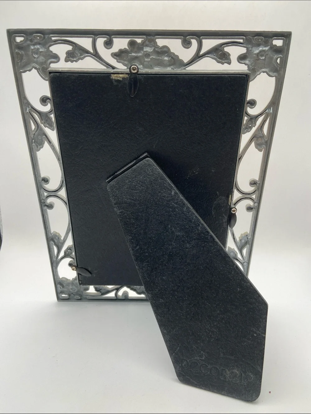 Vintage Rectangular Silver Metal Picture Photo Frame Victorian Art Nouveau 5”X7”